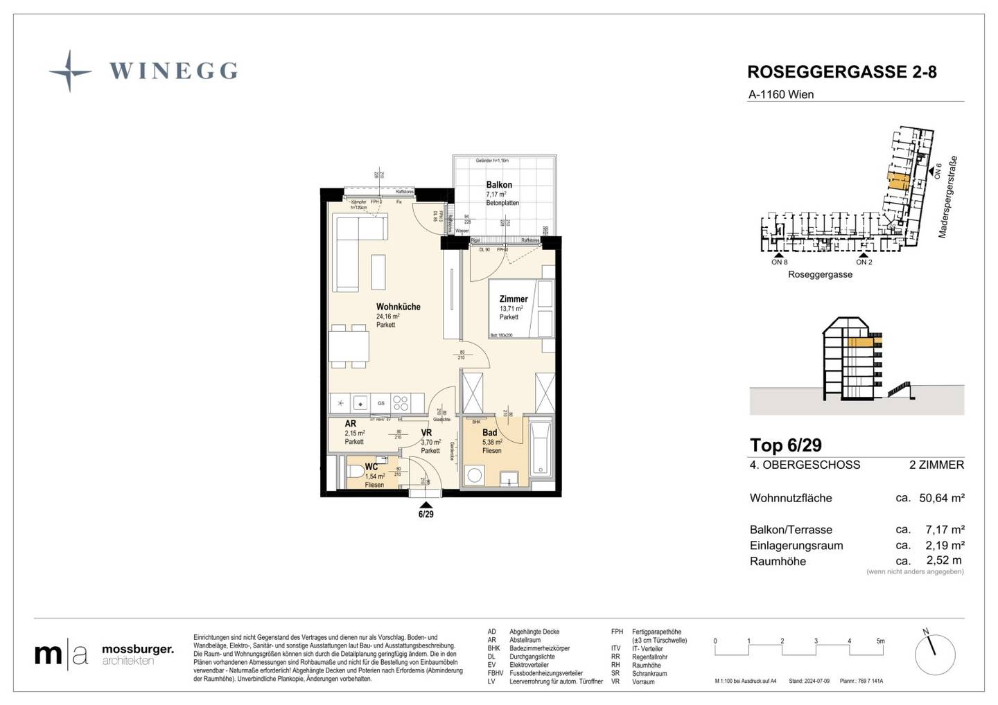 Wohnung Neubau mit Innenhof Ruheoase und Balkon