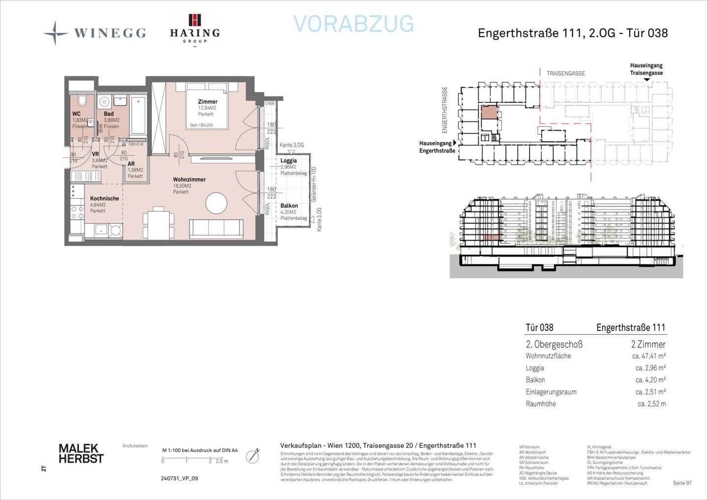 Wohnung Neubau Donauuferblick mit Balkon