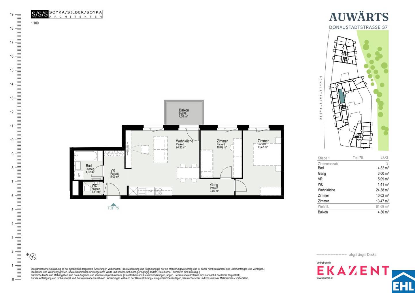 First occupancy | 3 rooms | Quality of life at the Alte Donau