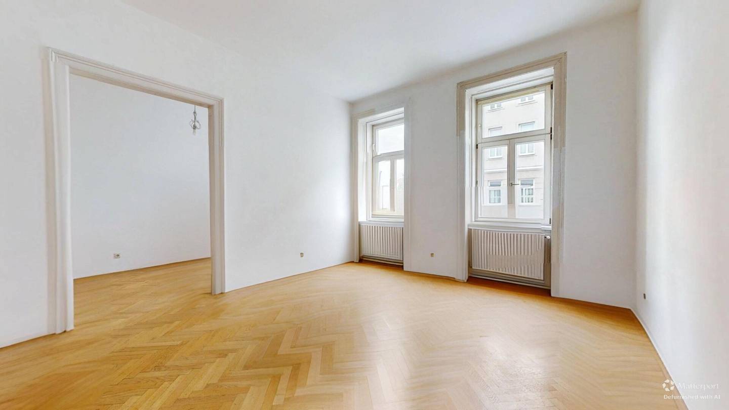 Frisch modernisiert am Grünen Prater: 2 Zimmer, Fischgrätparkett, Holzofen