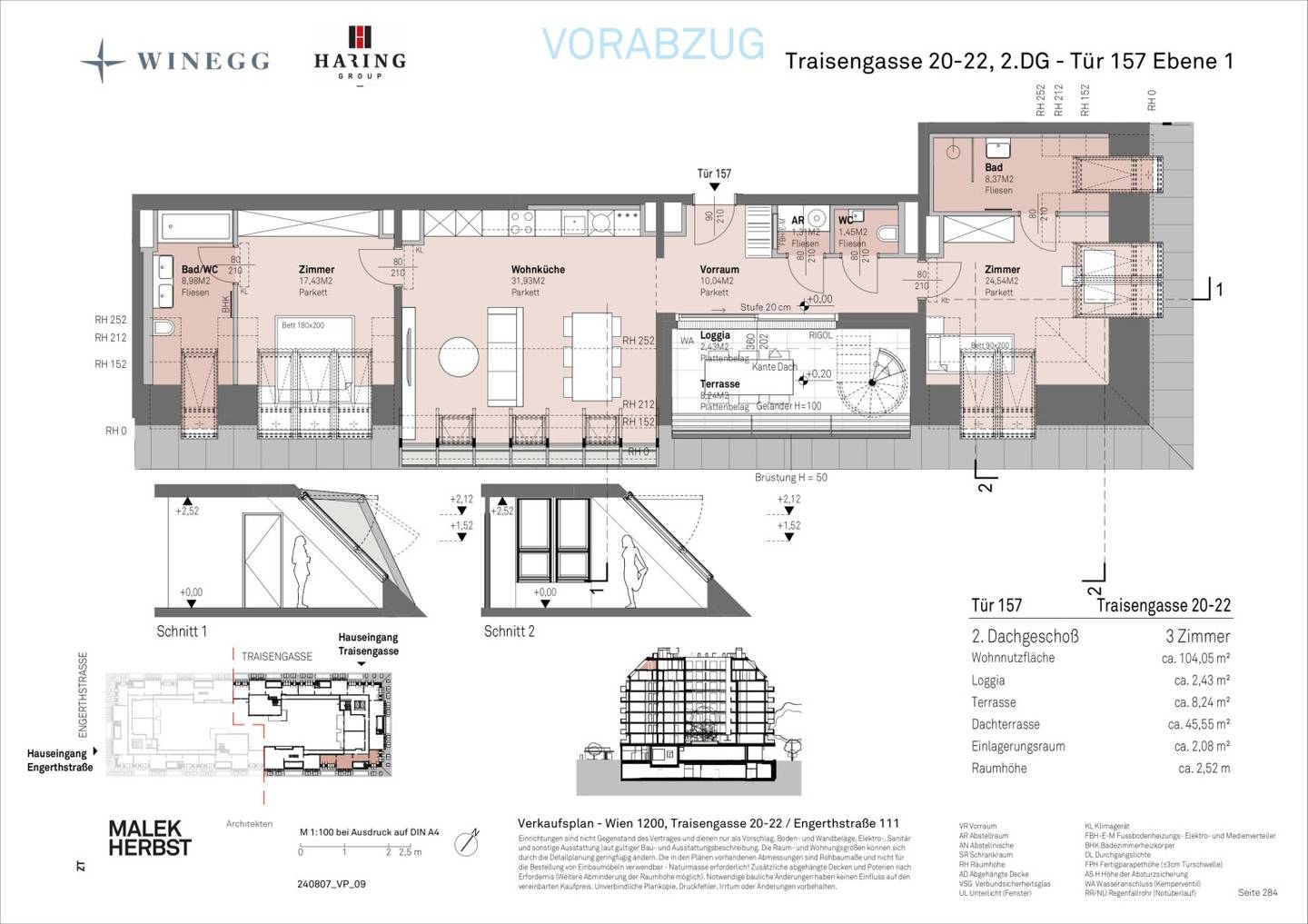 Apartment by the Danube with terrace