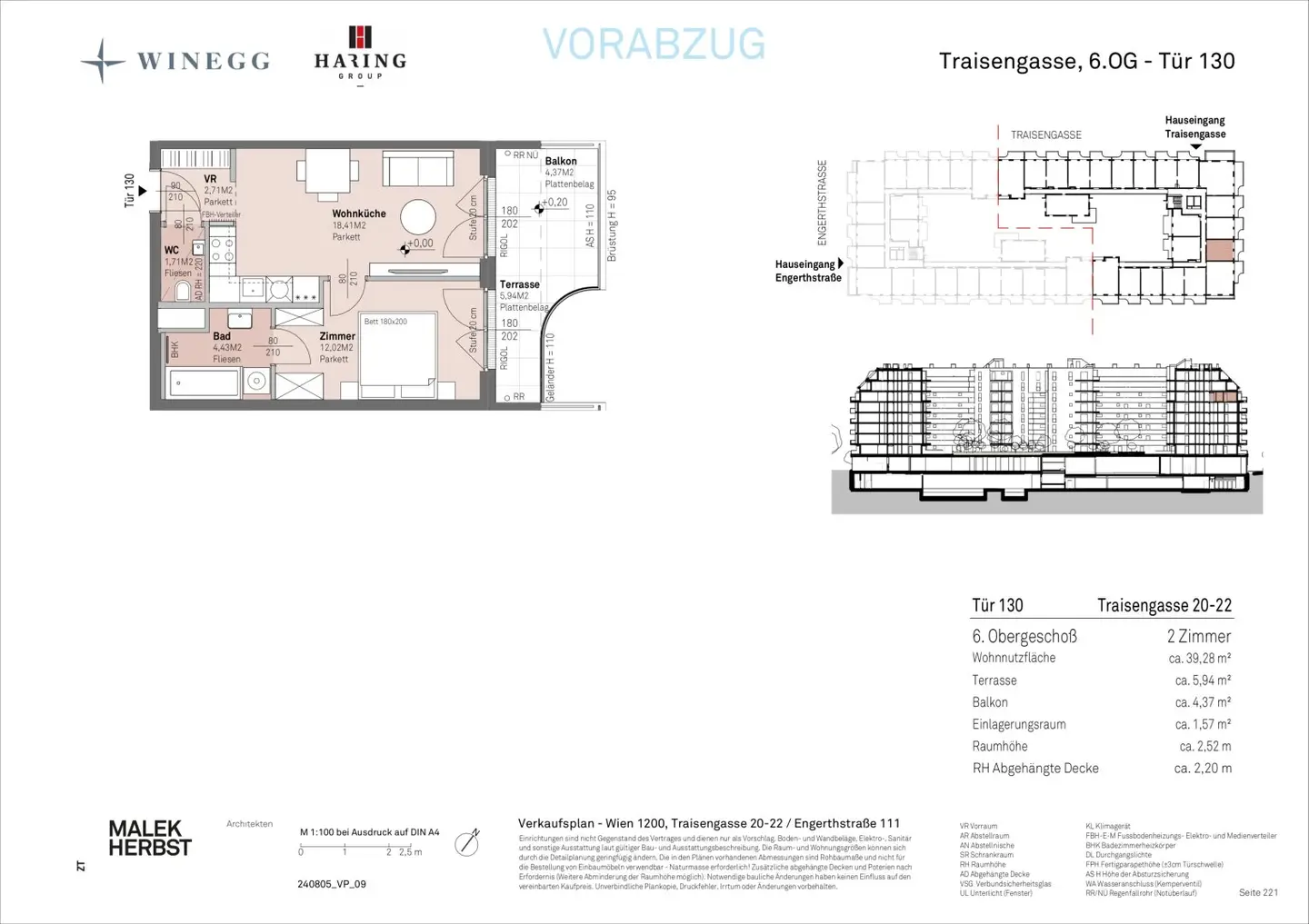 Danube view apartment with balcony in new build