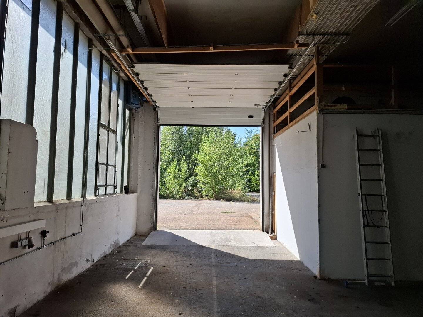 Hall in business park, entrance gate, office room
