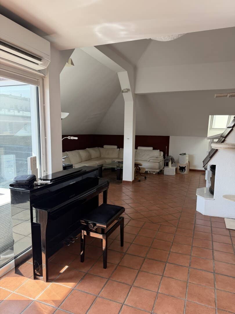 Affordable, central top-floor dream with lots of space, fireplace, sauna and south terrace