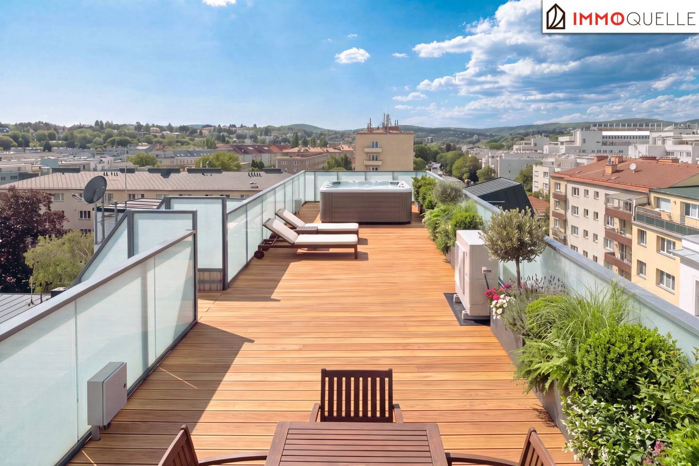 Ein Zuhause über den Dächern Wiens - Großzügige 3-Zimmer-Dachgeschosswohnung mit zwei Terrassenebenen, ca. 90 m²  Wohnküche und 360°-Panorama in Wien-Döbling