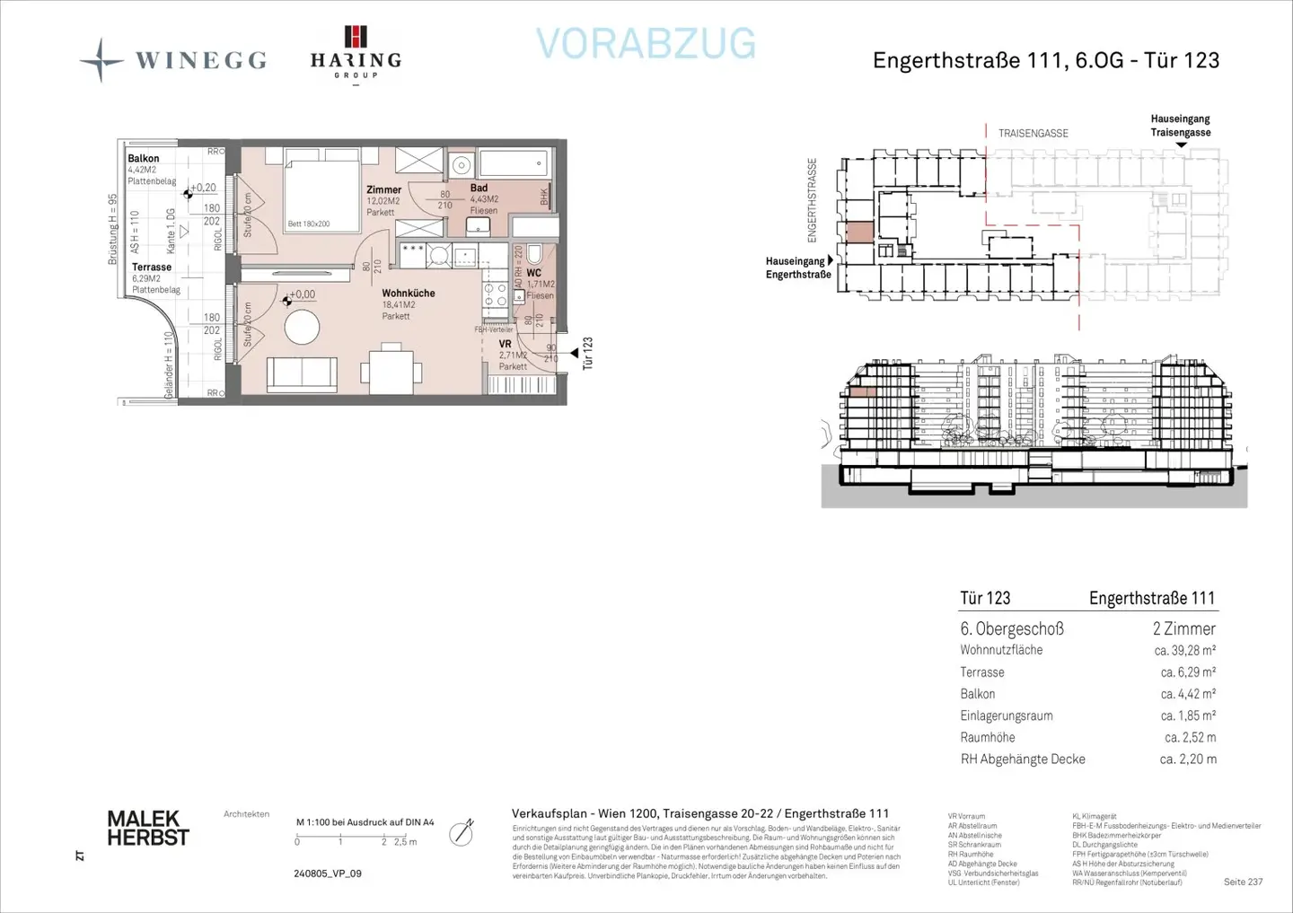 Wohnung im Neubau am Donauufer mit Balkon