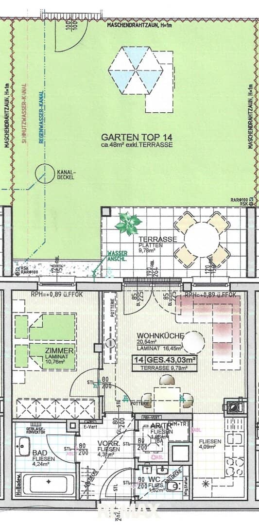 Moderne 2-Zimmer Gartenwohnung im Seepark Vösendorf, bezugsfertig, 295.000 €