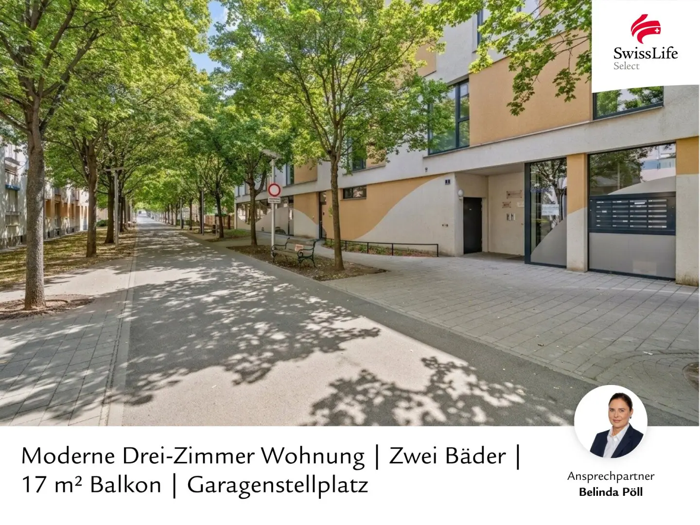 Modern Three-Room Apartment | Two Bathrooms | 17 m² Balcony | Garage Parking Space