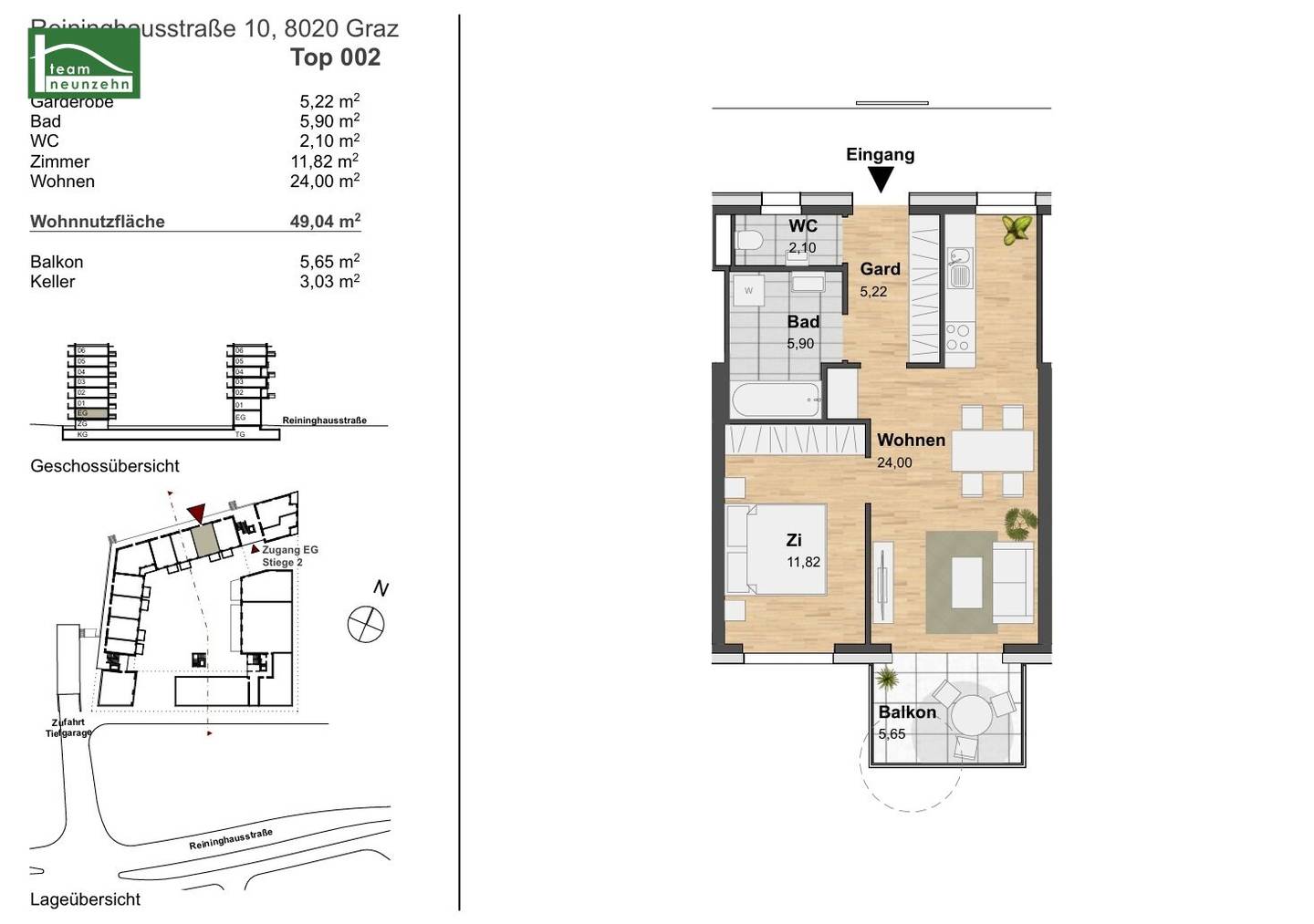 PROMOTION 1 MONTH RENT-FREE Idyllic 2-room apartment with balcony in quiet courtyard location