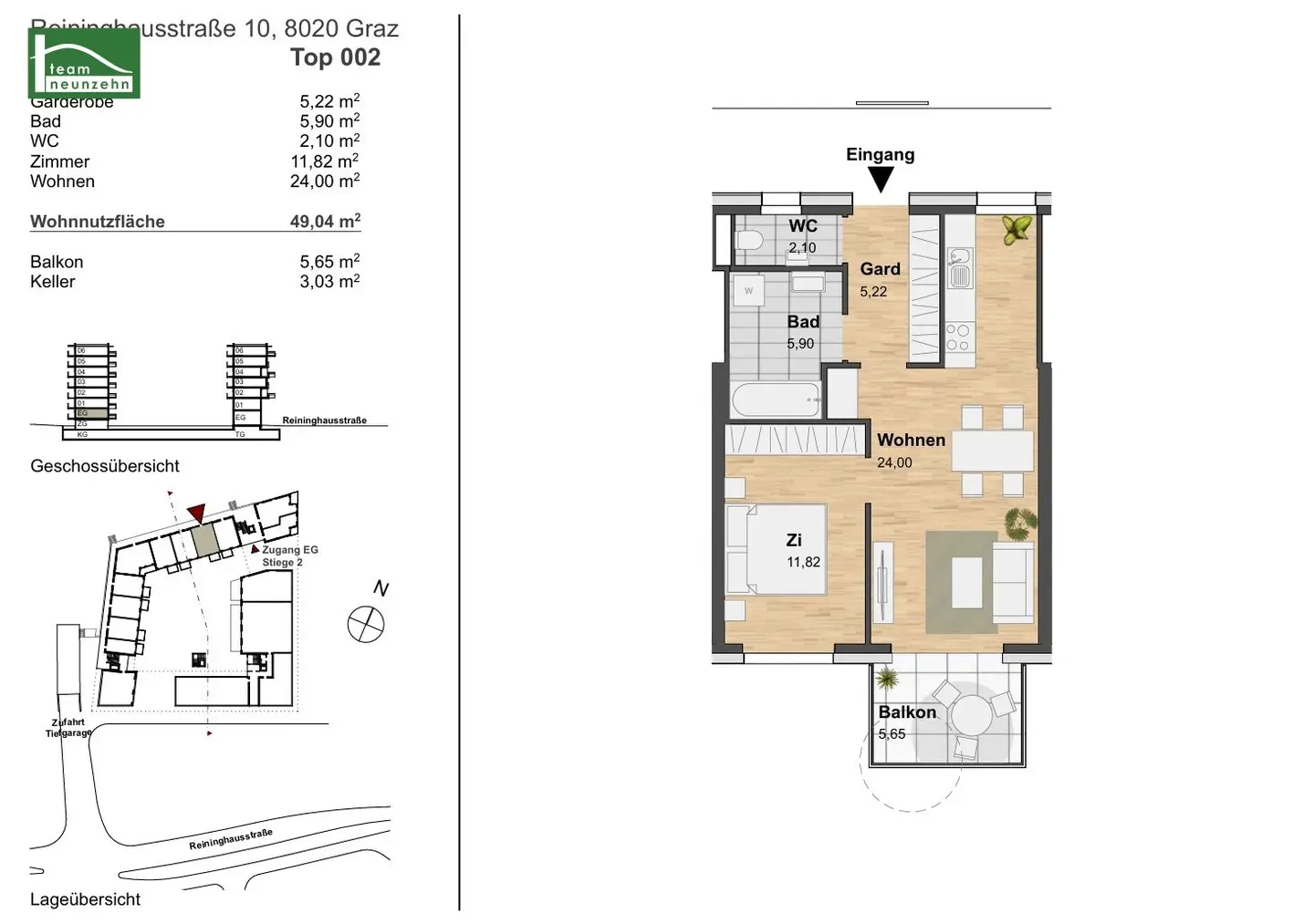 PROMOTION 1 MONTH RENT-FREE Idyllic 2-room apartment with balcony in quiet courtyard location