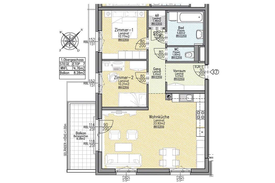 Modern balcony apartment with distant view