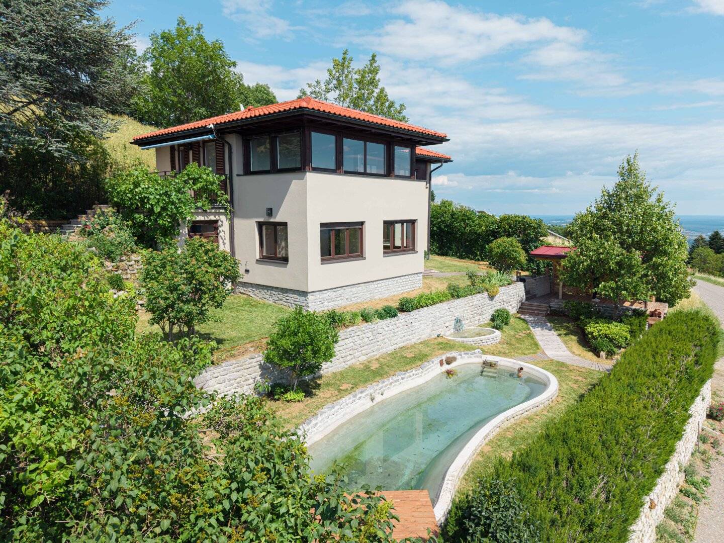 Toskana-Villa mit Panoramablick am Kulm: Nur wenige Minuten vom Stubenbergsee entfernt