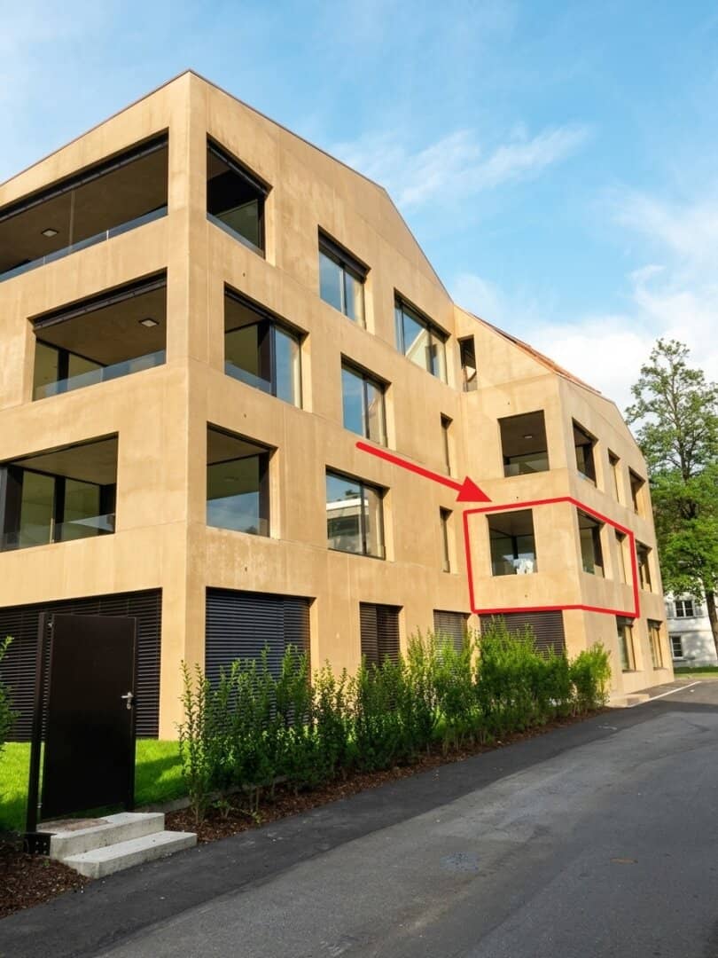 Modern 2-room apartment with loggia and underground parking space in Dornbirn for rent