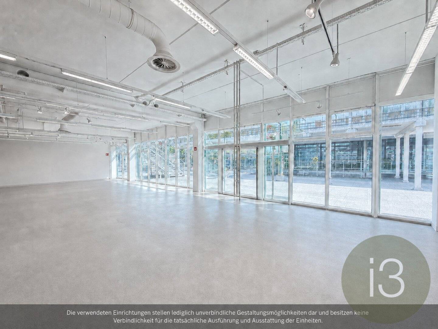 Large retail space with storage, optimal parking situation, Airport Center near airport Himmelreich