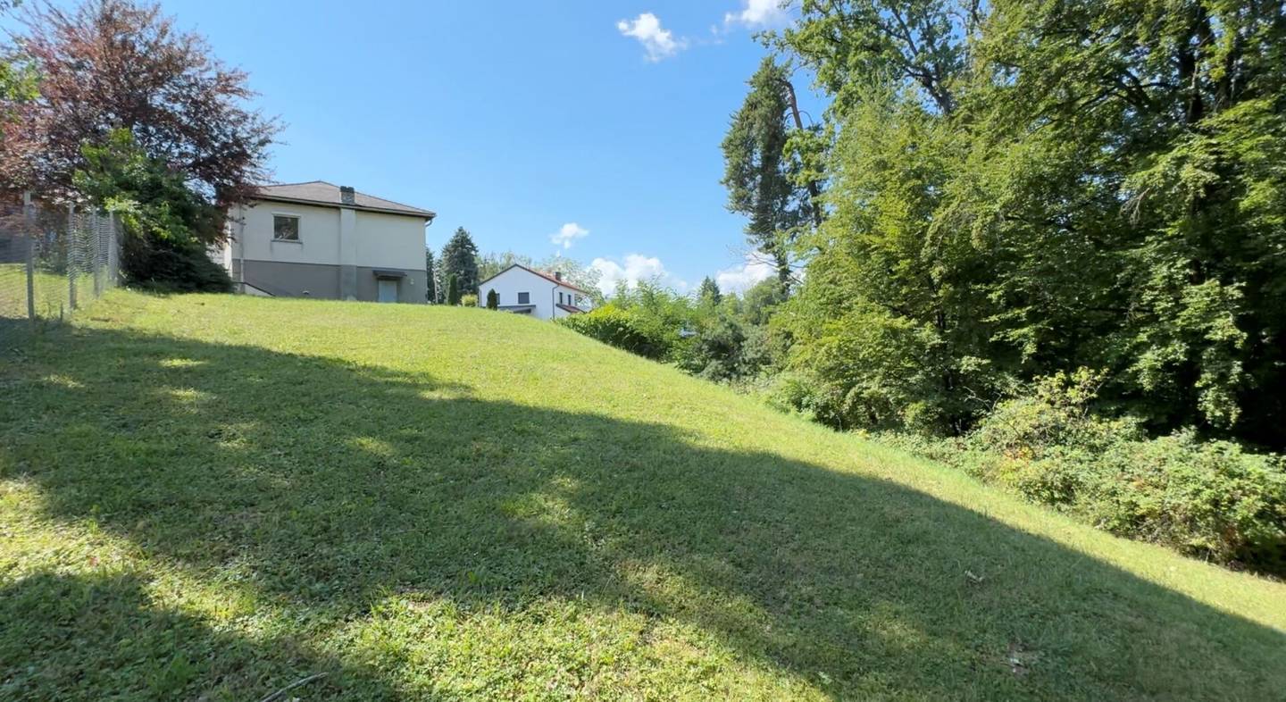 Graz: Building at the forest edge, plot with quiet meadow and distant view