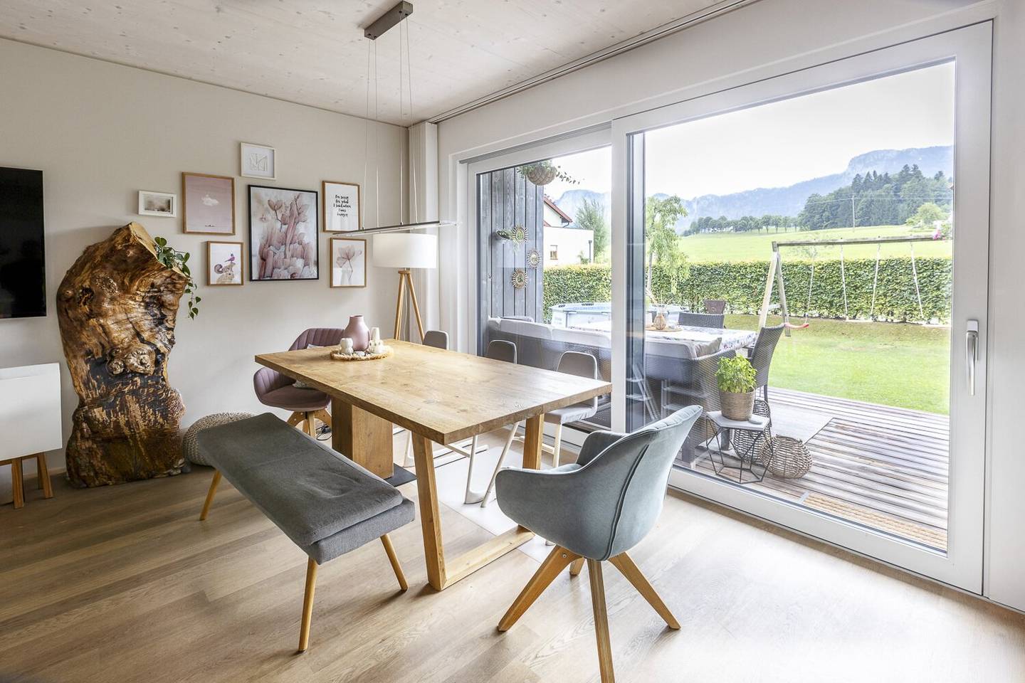 Gepflegtes und Stylisches  Eckreihenhaus Mondsee mit Schober und Drachenwandblick, Garten, Doppelgarage
