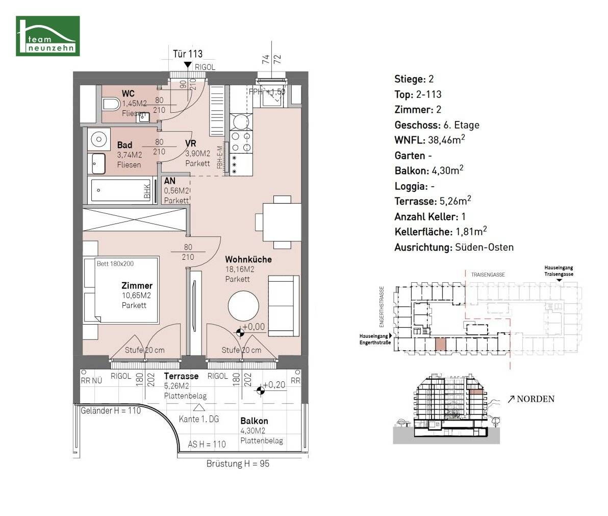 Close to the center and close to nature: Modern apartments between Handelskai and Donau