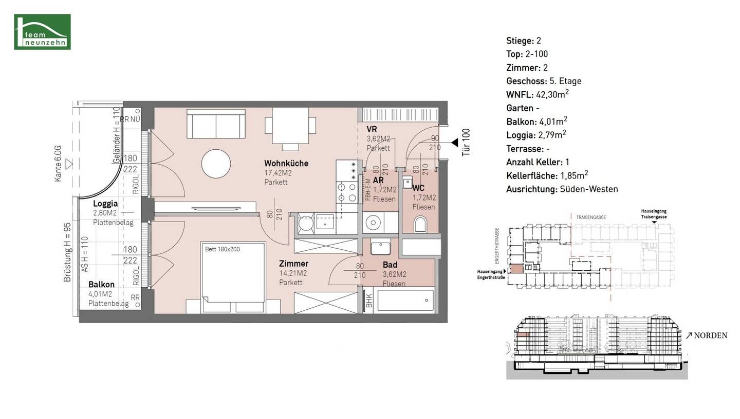 Close to the city center and close to nature: Modern apartments between Handelskai and the Danube