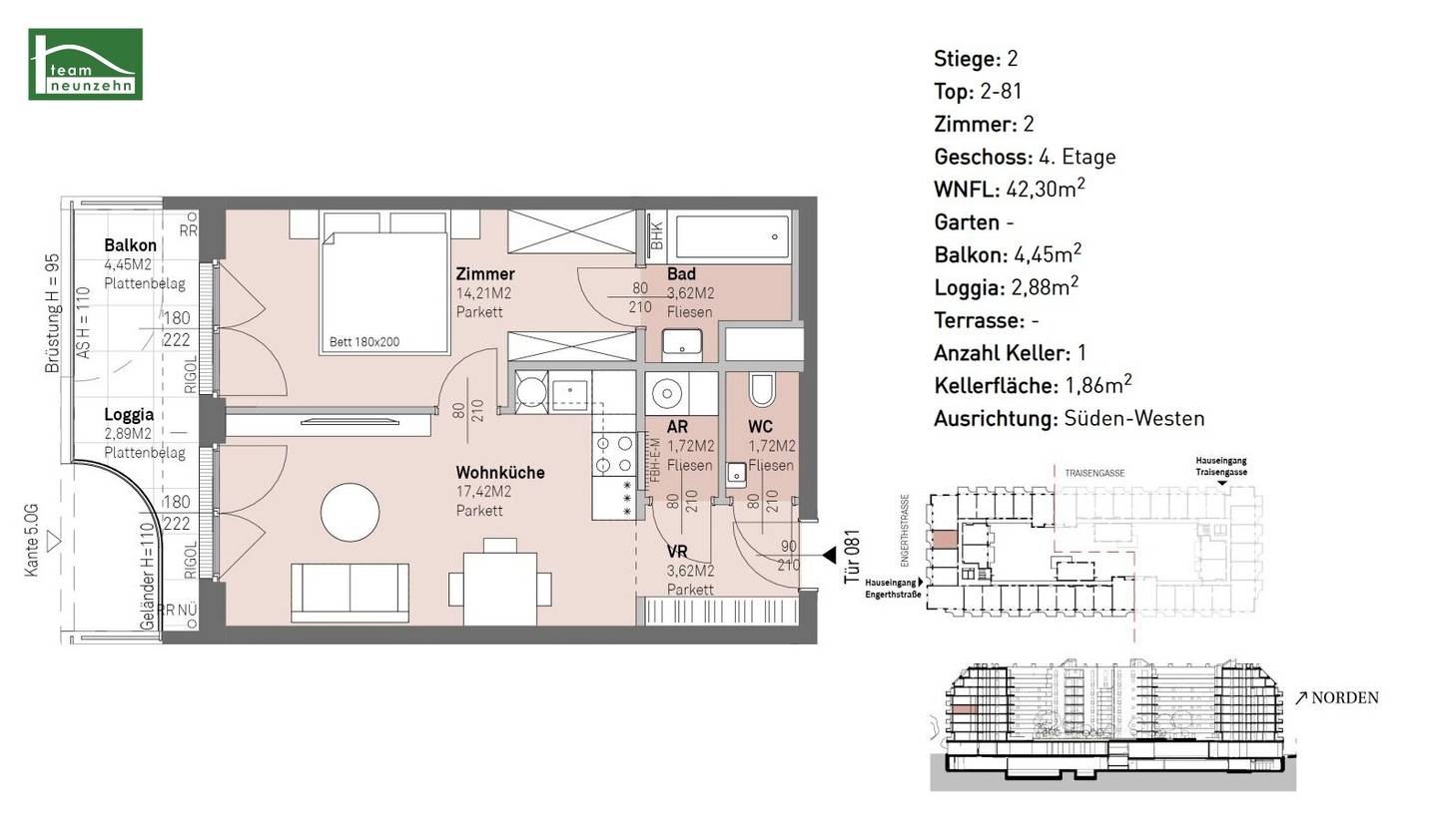 Living in the heart of Brigittenau – modern, well connected and surrounded by greenery