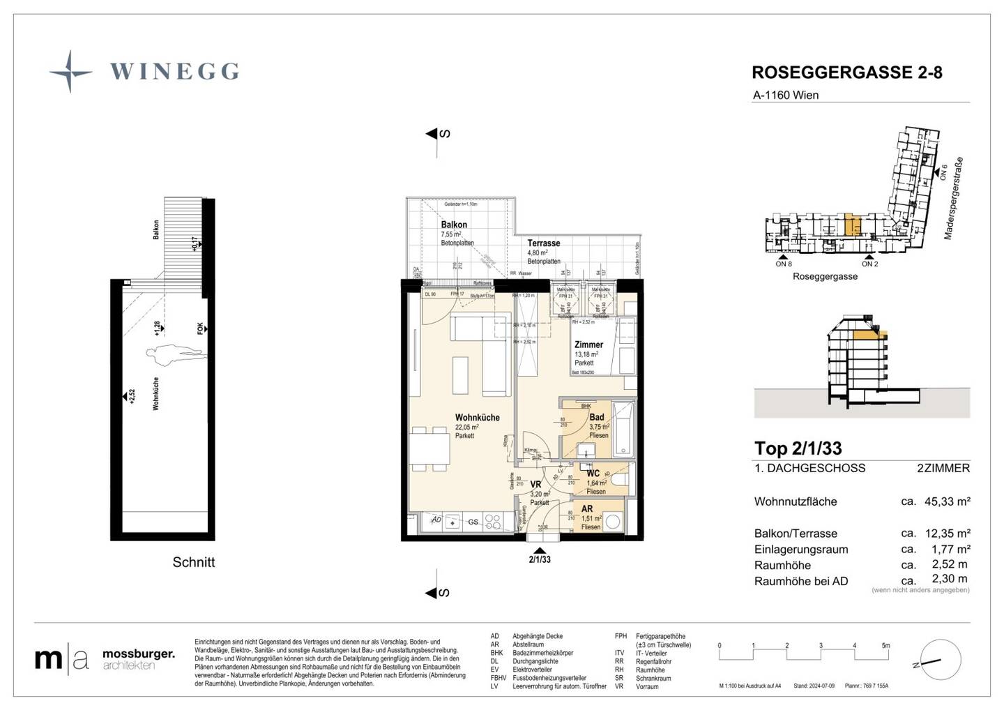 Helle Dachgeschosswohnung mit Balkon und Terrasse