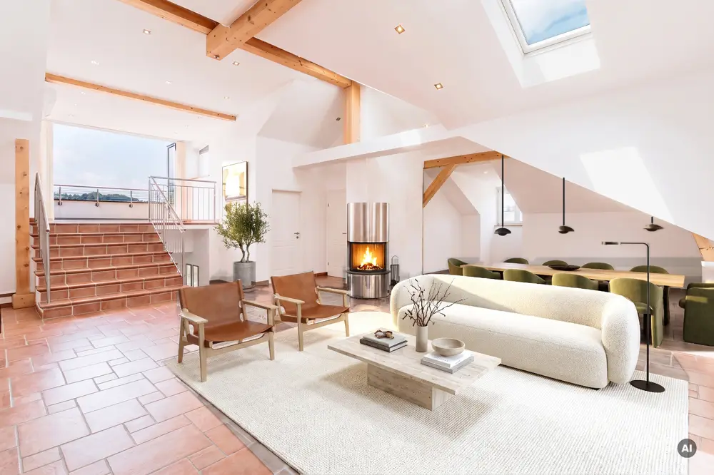 Dachgeschosswohnung with roof terrace and fortress view