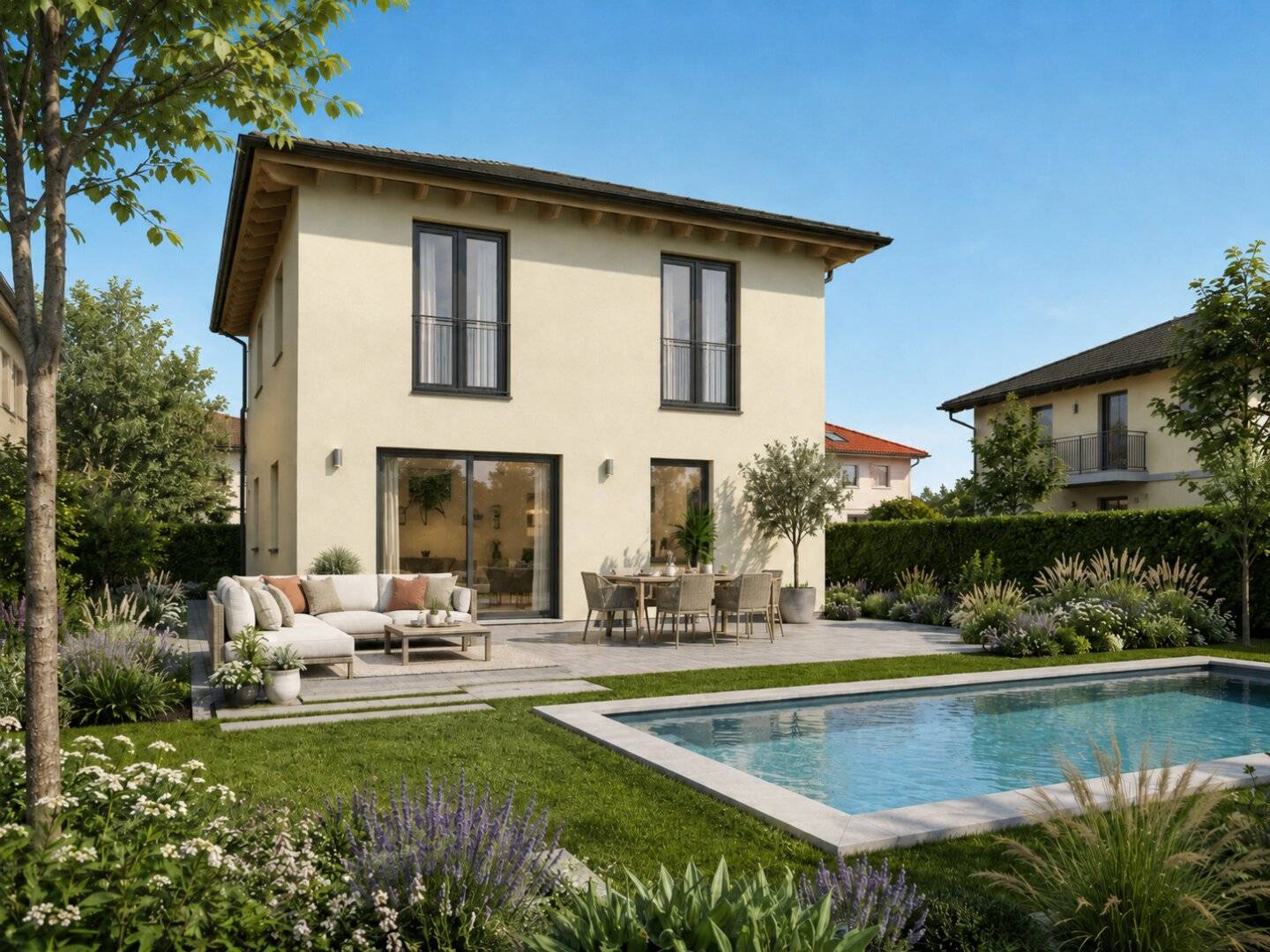 Individually customizable town villa on freehold land in Vienna Donaustadt
