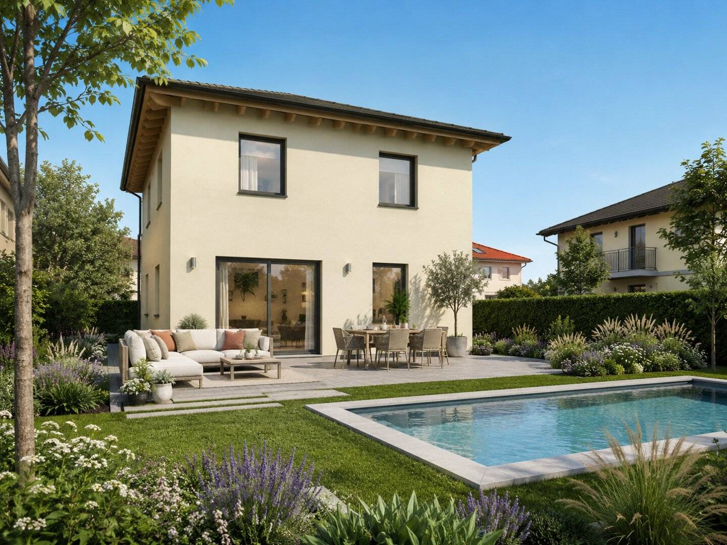 Individually customizable town villa on freehold land in Vienna Donaustadt