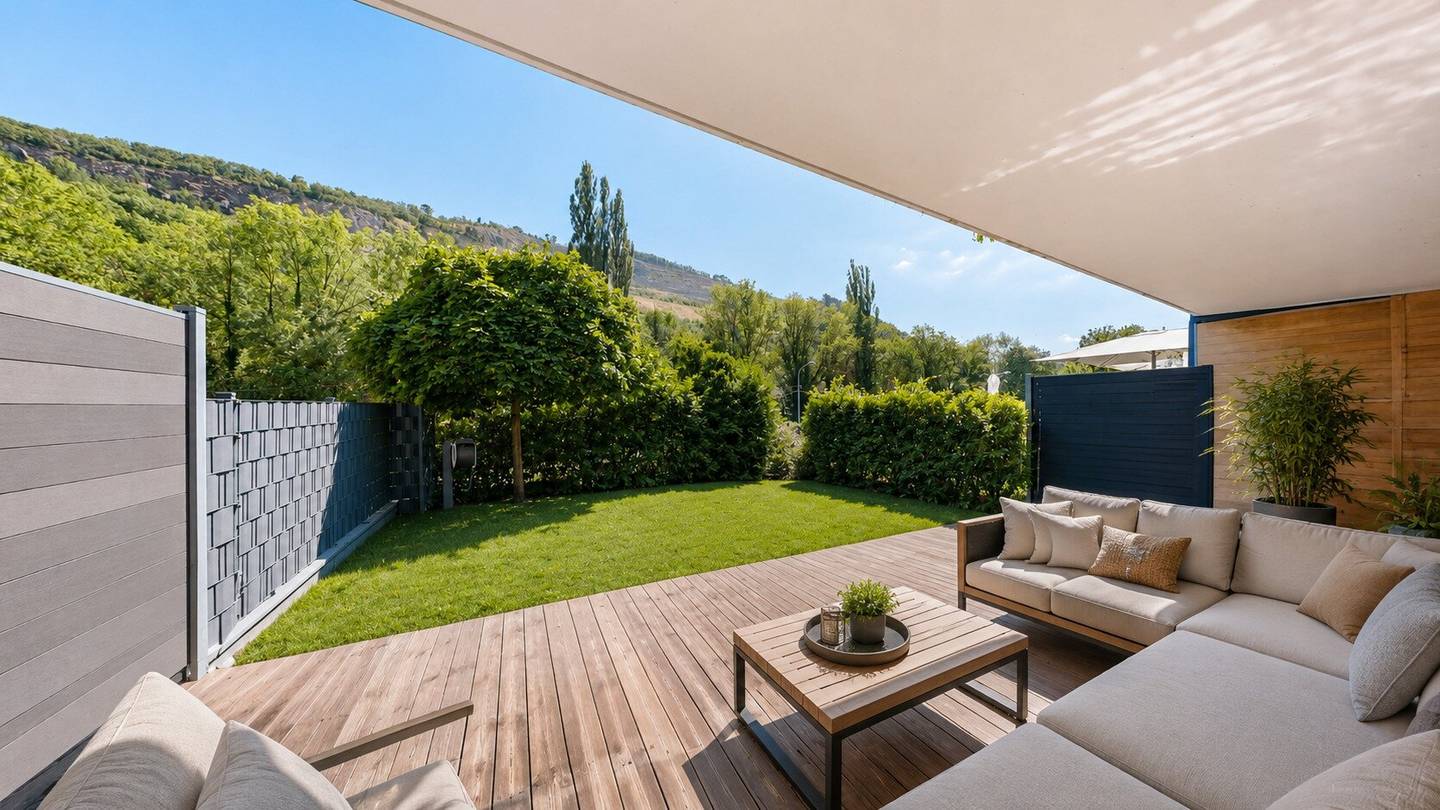 Green, quiet, privacy: garden apartment at the foot of the Vienna Woods terrace usable year-round | parking