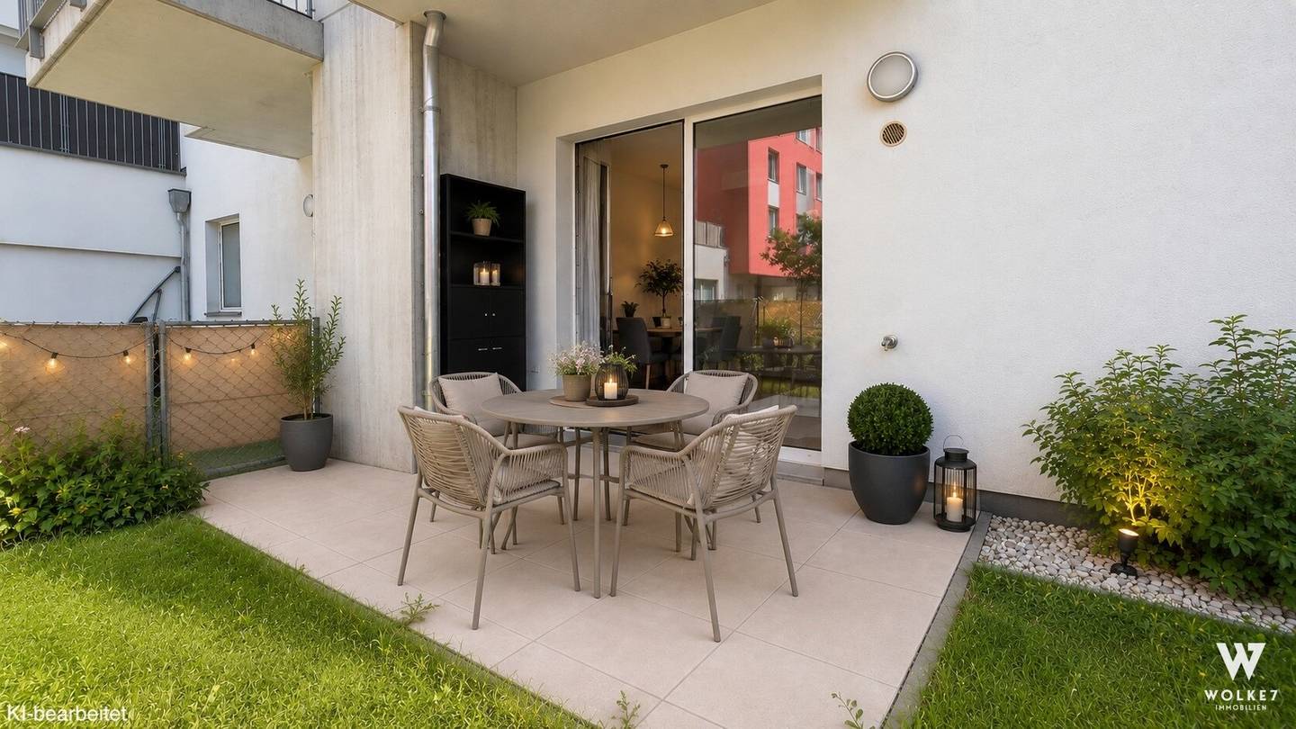 GARTENTRAUM: 2-Zimmer-Gartenwohnung mit ca. 43 m² Freifläche I barrierefrei I Baujahr 2019 I Westausrichtung