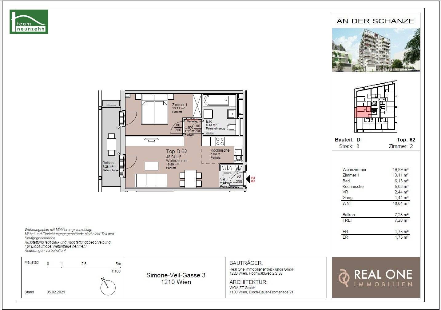 An der Schanze 25 – Charmante 2-Zimmer-Wohnung mit Balkon in Floridsdorf, Erstbezug ab 15.10.2026!