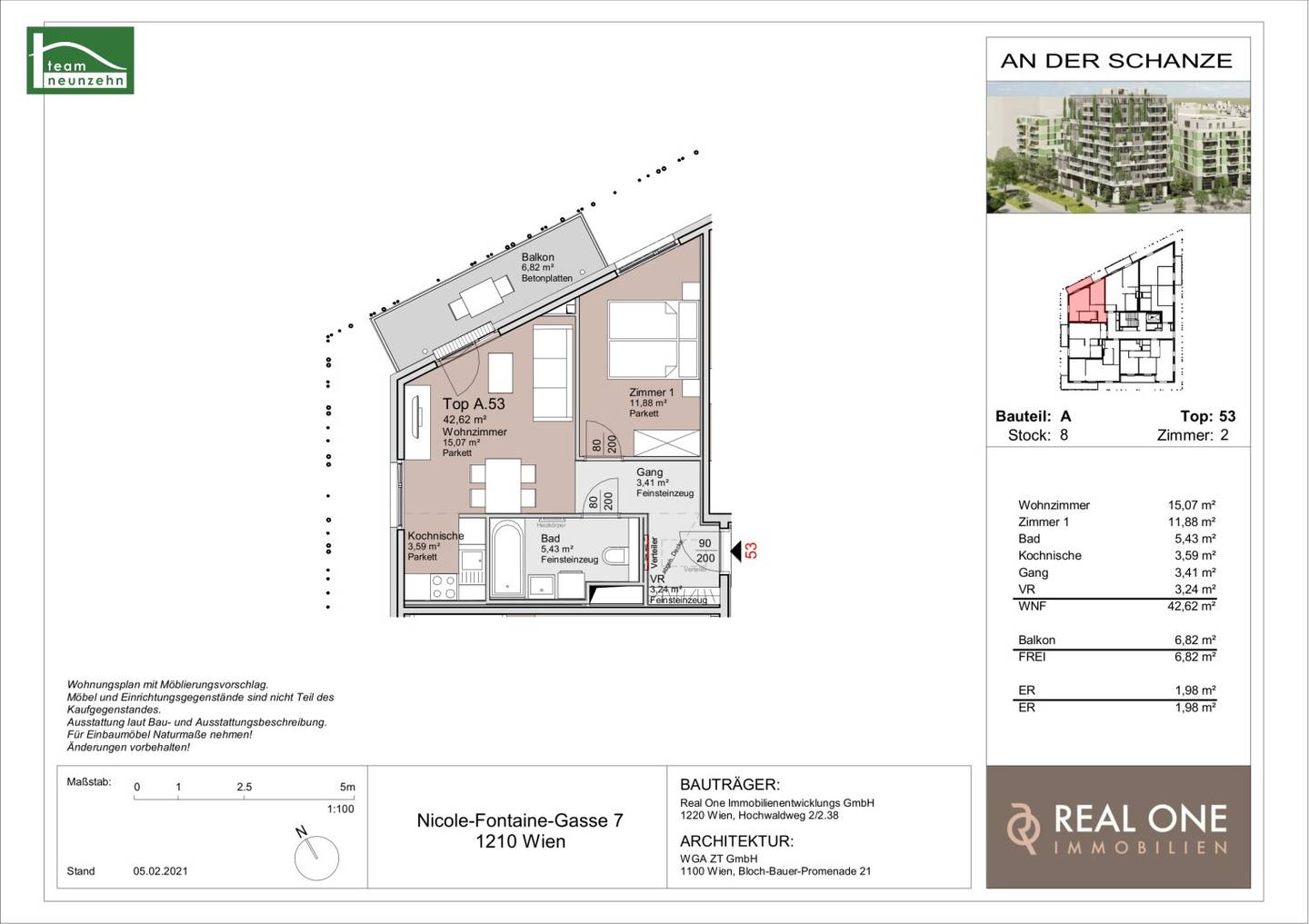 First occupancy with balcony – Modern 2-room apartment in attractive new development in 1210 Vienna