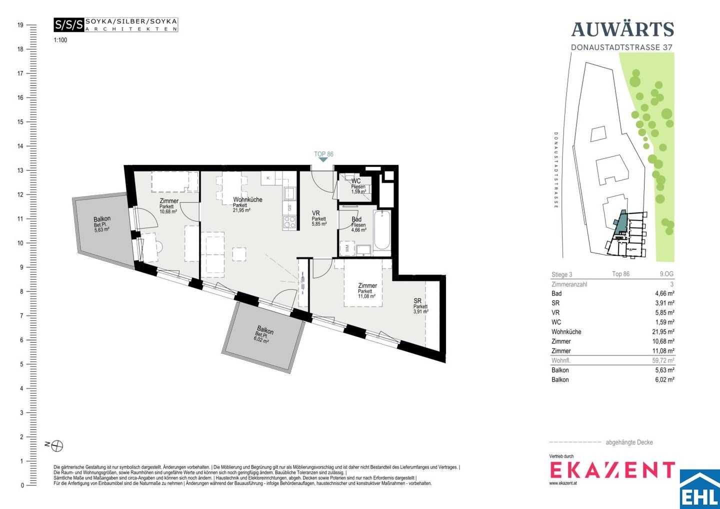 Top-Grundriss | Helle 3-Zimmer-Wohnung