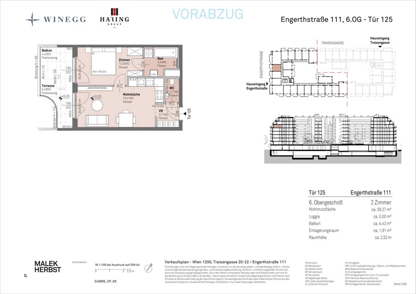 Vorsorgewohnung First occupancy Danube riverside Brigittenau