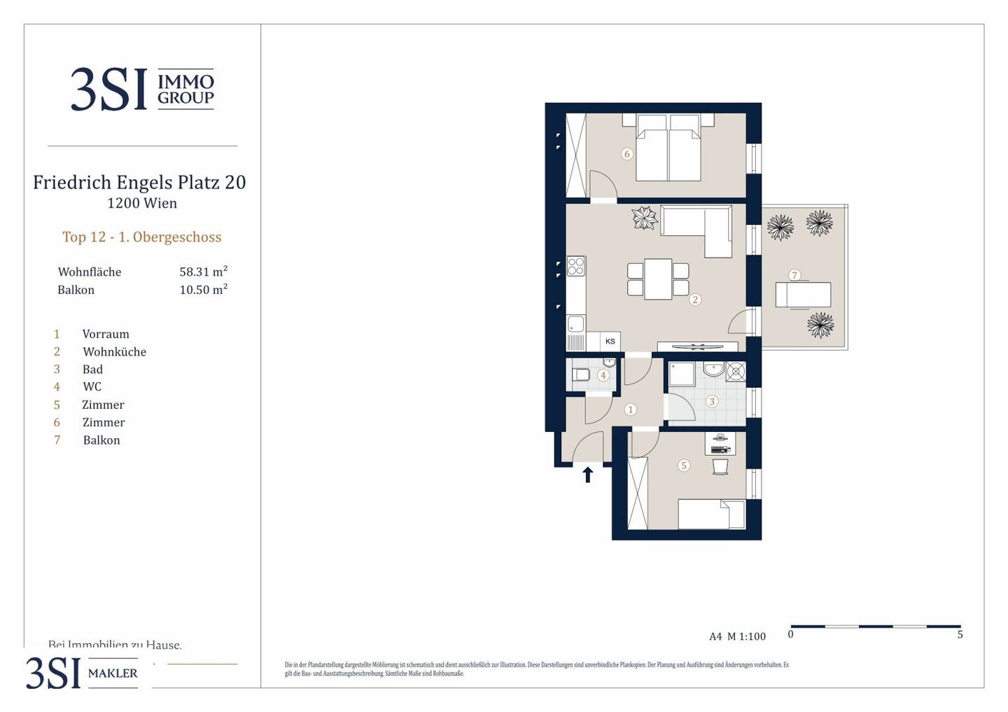 Charming 3-room apartment in attractive location