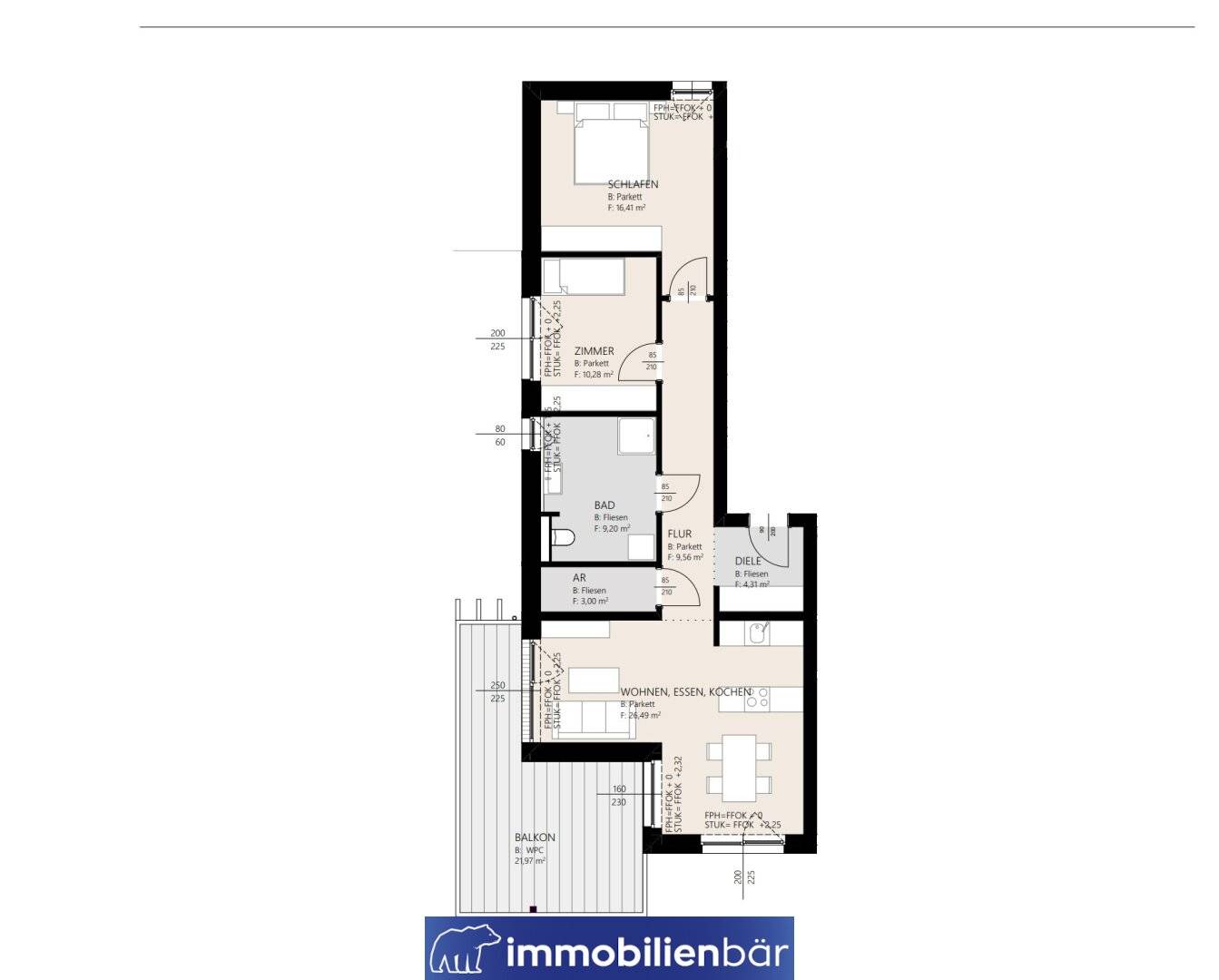 Dream apartment in the Sternvillen Gaspoltshofen - large balcony - bright rooms