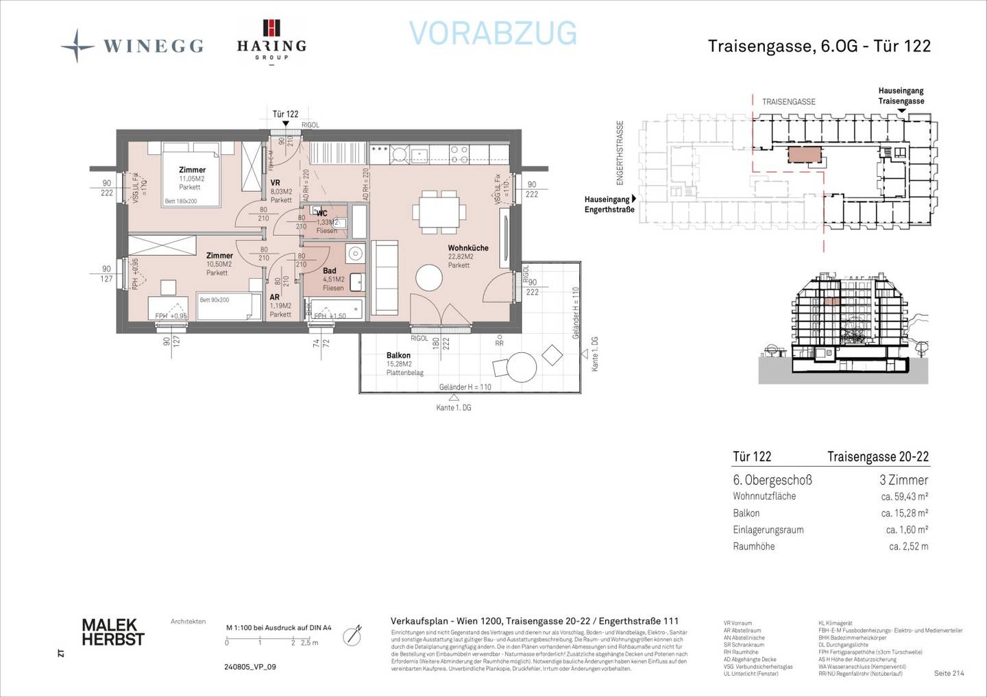 Wohnung am Donauufer mit Balkon Neubau