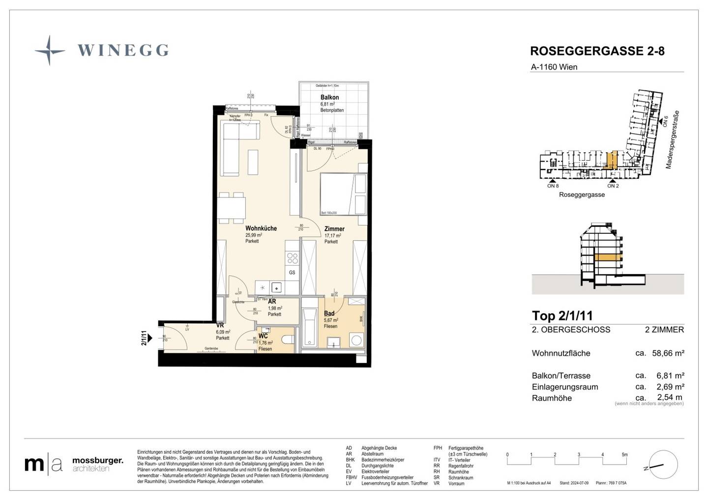 Apartment in a new build with courtyard oasis