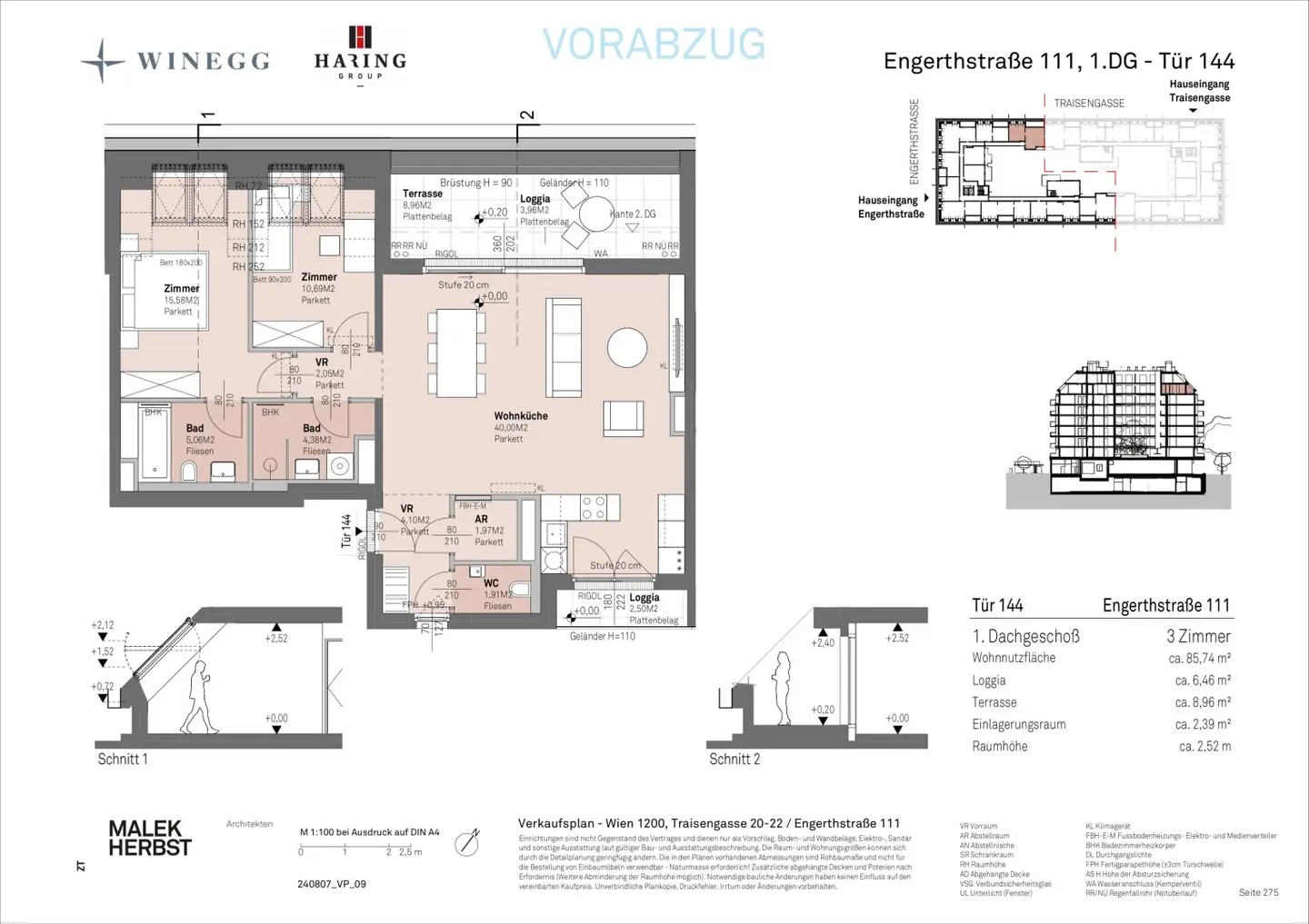 New build apartment with Danube view