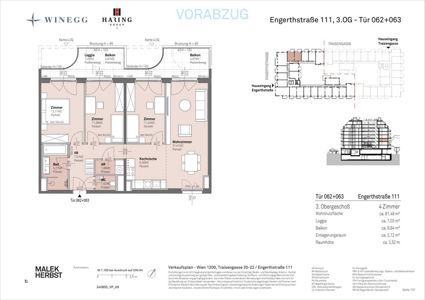 Danube riverside apartment balcony in new build