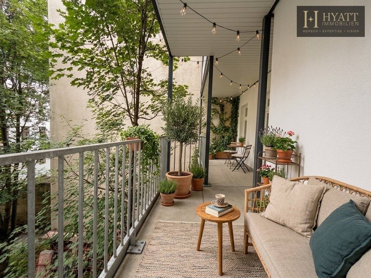 Urban living with surprising tranquillity – stylishly renovated period building with lift free outdoor areas and modern energy systems