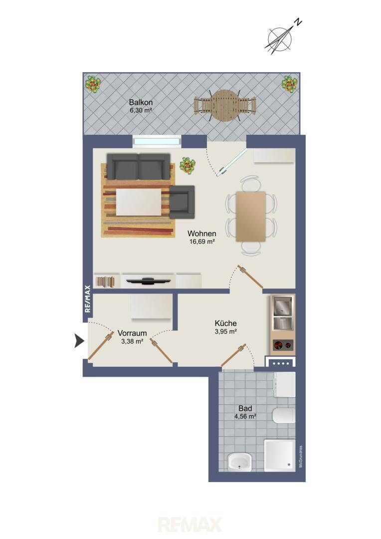 STUDENTENHIT: Helle Garçonnière mit schönem Balkon in ruhiger Lage
