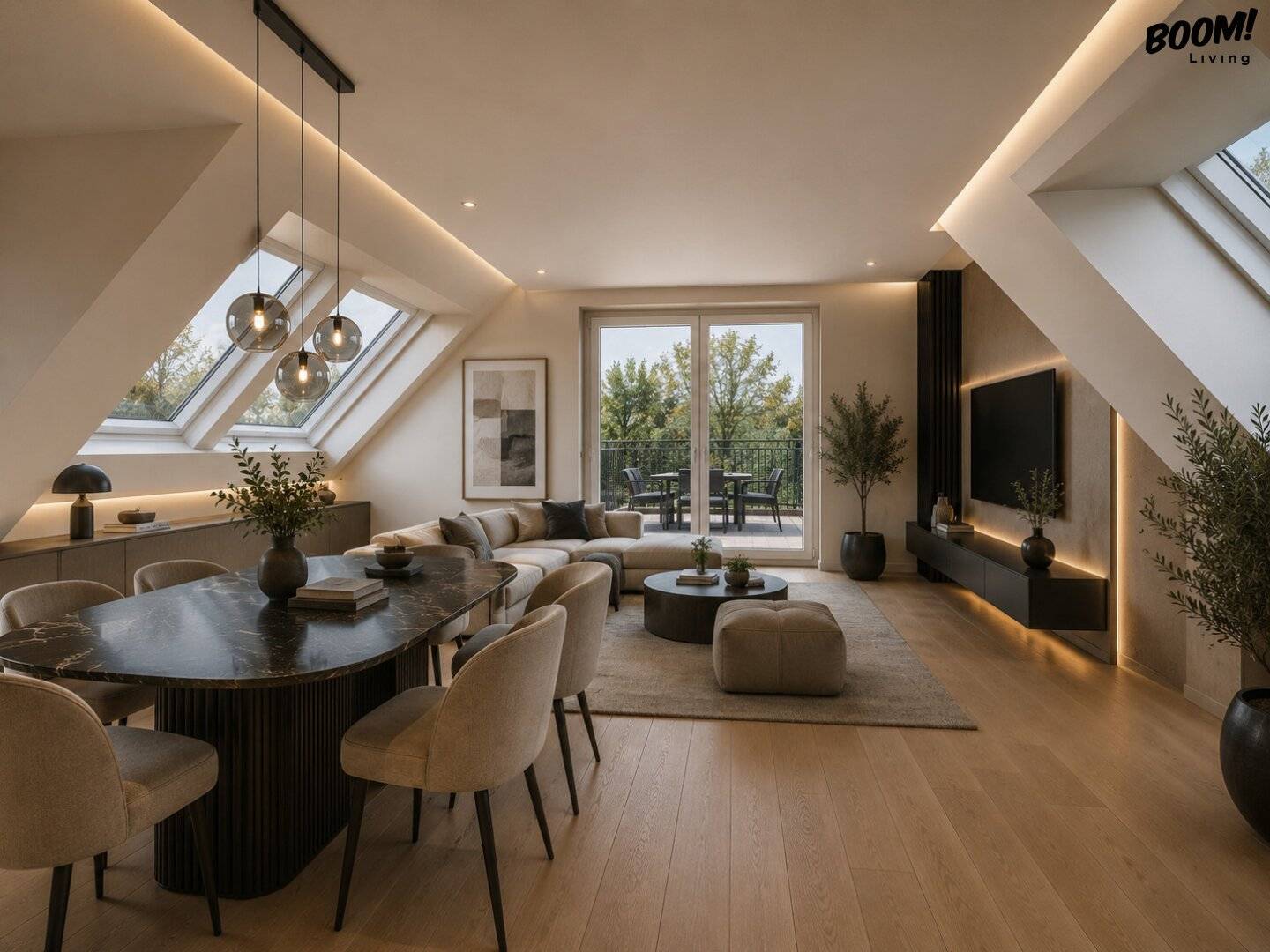 Top-level living comfort – penthouse apartment with four sun terraces