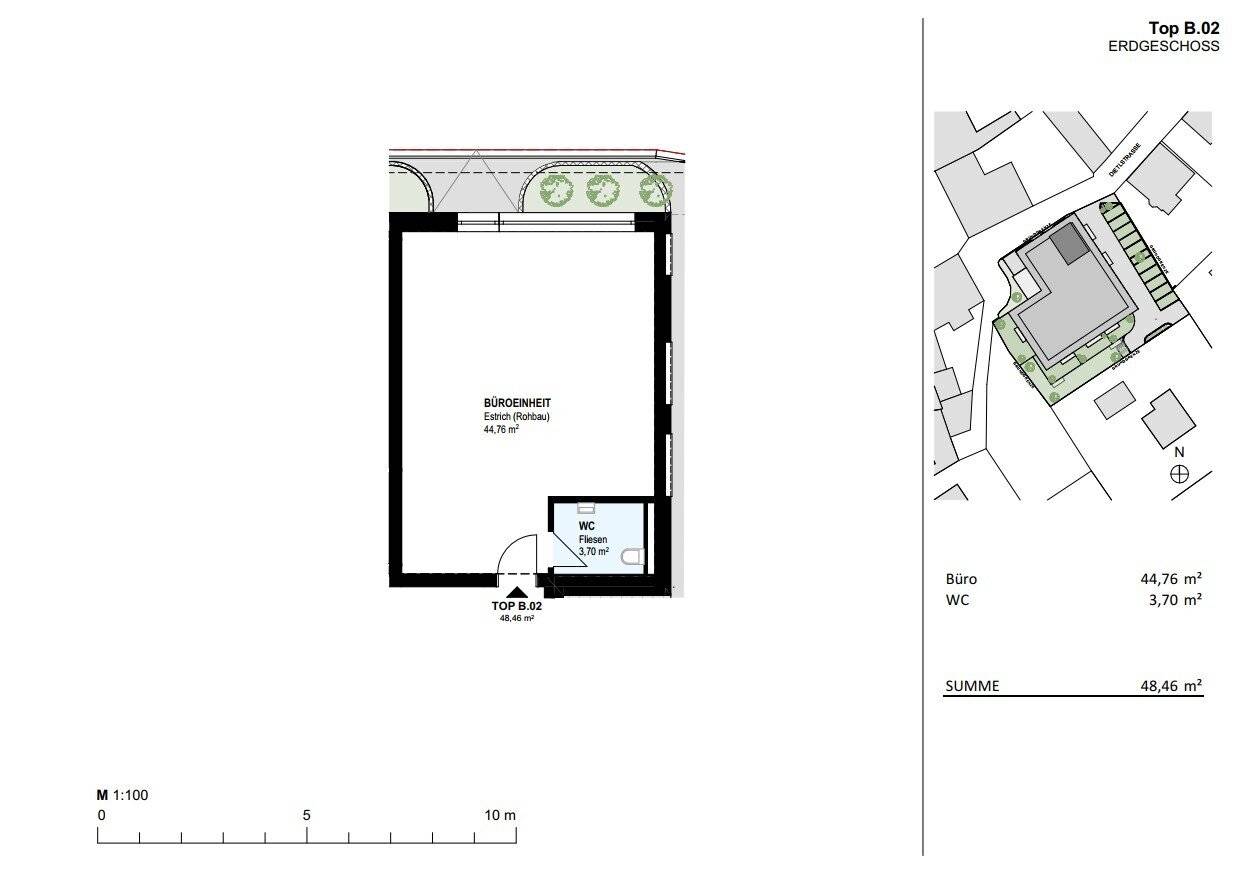 Office/Shop in heavily frequented central location with 48 m²