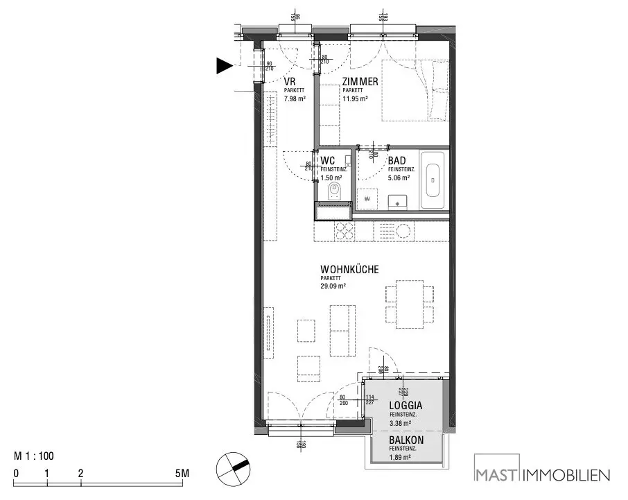 Hauptbahnhof 2-room in absolute prime location