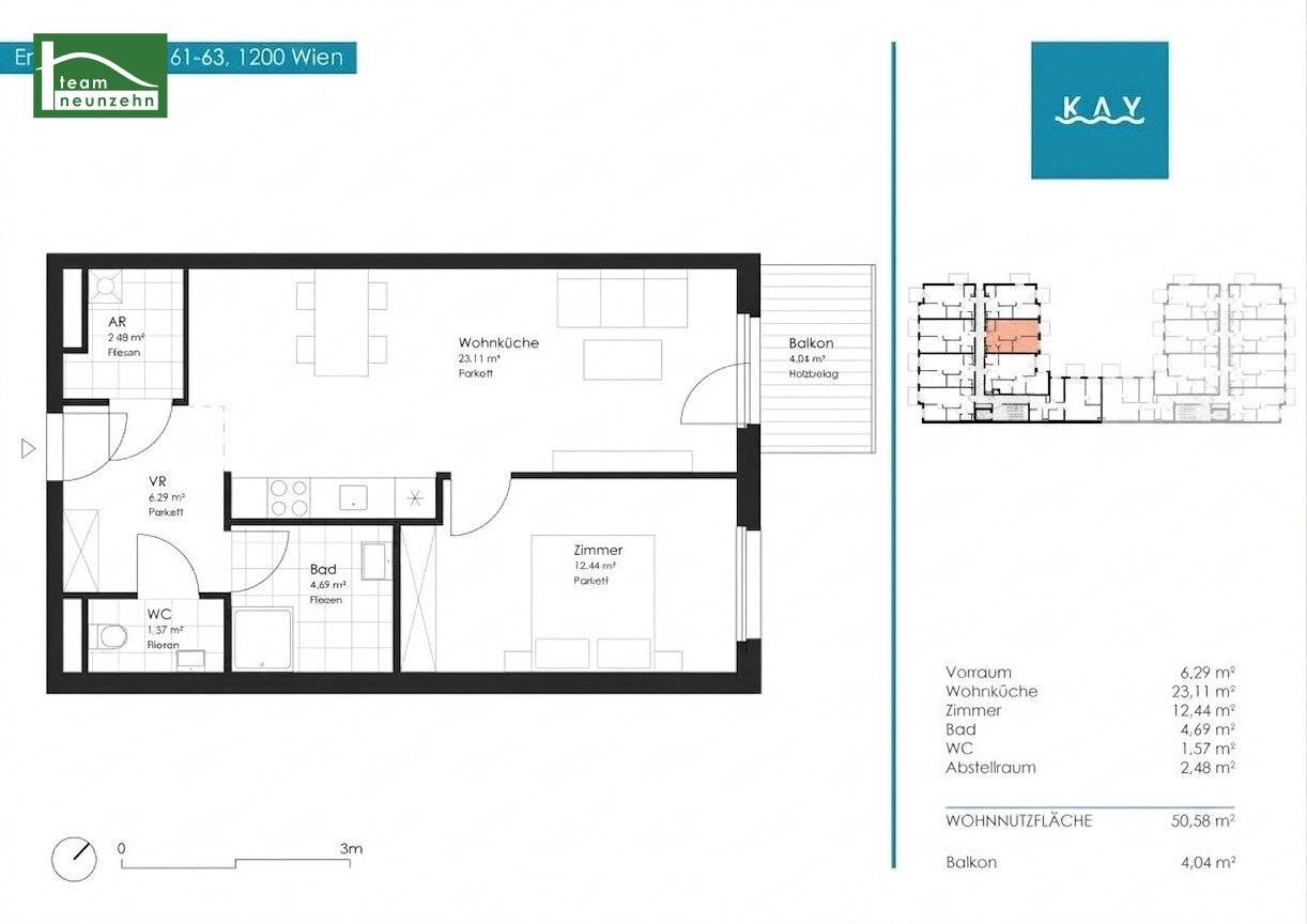 Living in 1200 Vienna near the Danube and Millennium City - available immediately!