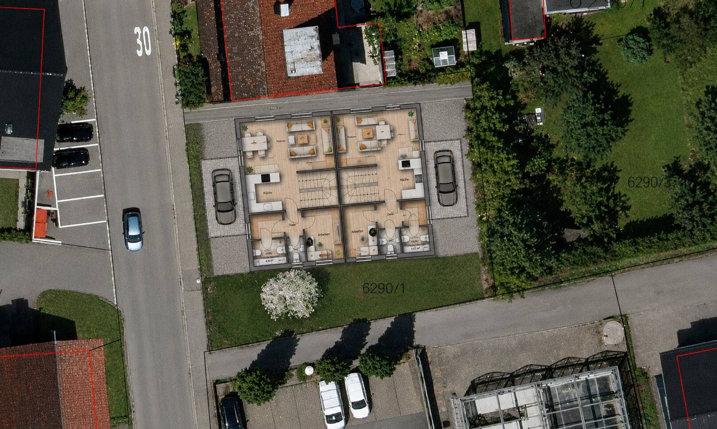 Moderne Doppelhaushälfte in Dornbirn – Erstbezug mit 114 m² Wohnfläche und Garten Haus 1