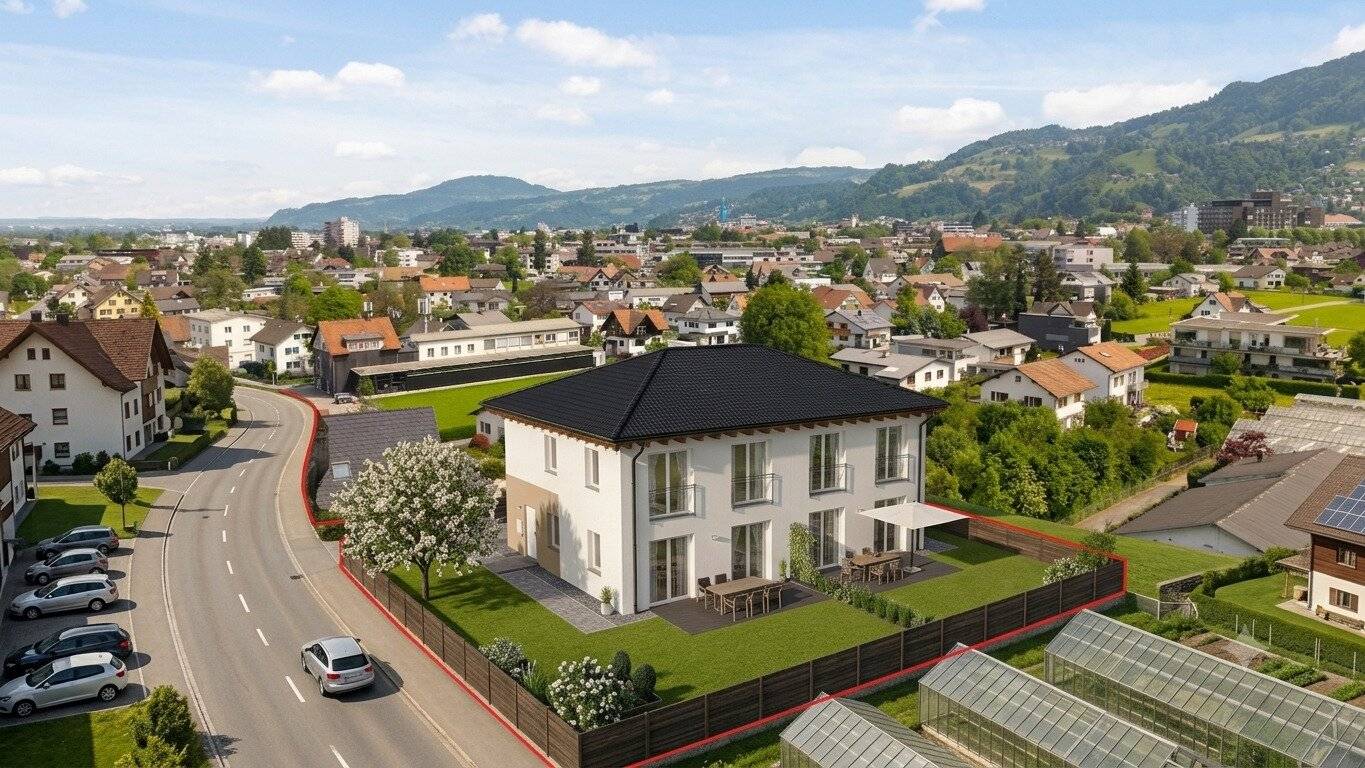 Moderne Doppelhaushälfte in Dornbirn – Erstbezug mit 114 m² Wohnfläche und Garten Haus 1