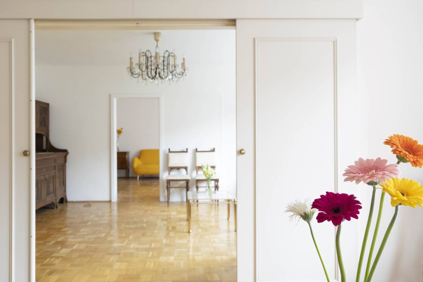 An apartment in need of renovation with character and perspective