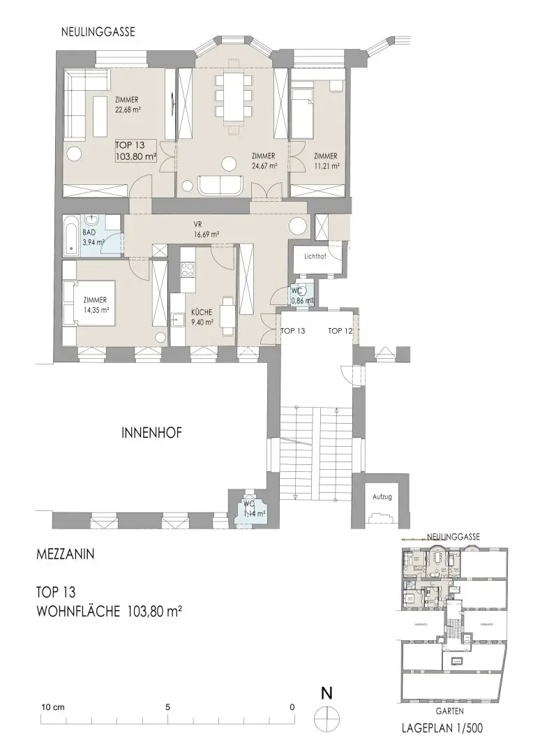 SOMMERAKTION - nur 1,5 % Provision! Stilvolle 4-Zimmer-Altbauwohnung mit großzügigem Grundriss im Botschaftsviertel