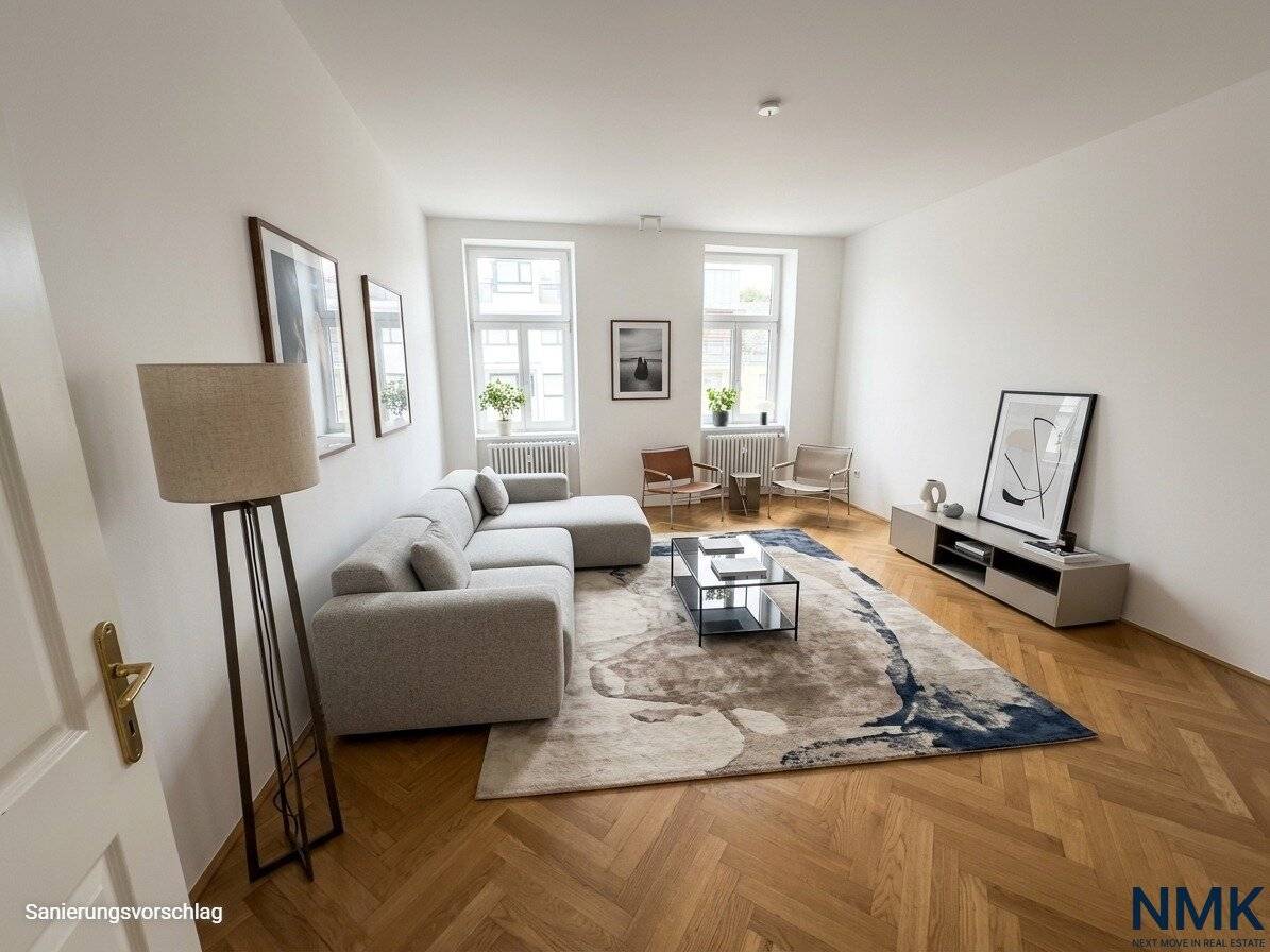 Charmante 3-Zimmer-Altbauwohnung in ruhiger Innenhoflage mit baubewilligter Balkonoption &amp; Entwicklungspotenzial
